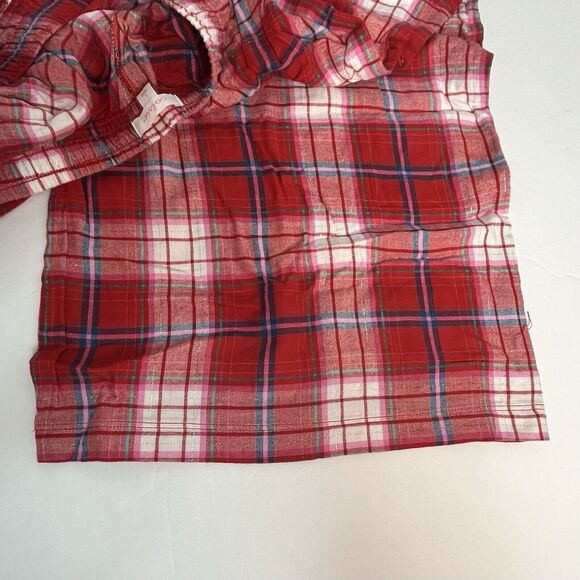 Colsie Women Holiday Red Plaid Woven Wide Leg Drawstring Pajama Comfy Pants NEW! - Picture 5 of 8